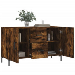 Berkfield Sideboard Smoked Oak 100X36X60 Cm Engineered Wood - thumbnail 4