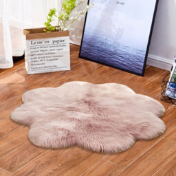 Living And Home Pink Flower Shaped Super Soft Shaggy Area Rug Kids Rooms Decor Indoor Floor Rugs Dia 90Cm - thumbnail 2