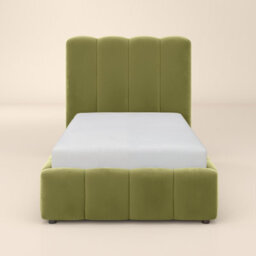 Solace+Co Emilie Ribbed Single Ottoman Bed Green Velvet - thumbnail 6