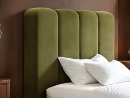 Solace+Co Emilie Ribbed Single Ottoman Bed Green Velvet - thumbnail 4
