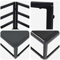 Walplus Outdoor Furniture With Cushion 3 Pcs Black Aluminium - thumbnail 8