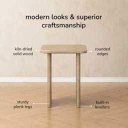 MH London Jem Side Table Solid Wood Living Room End Table Bedside Table Warm Sand  Wooden Side Table - thumbnail 4