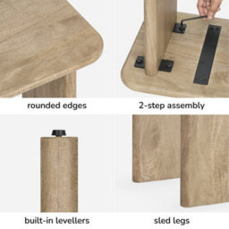 MH London Jem Side Table Solid Wood Living Room End Table Bedside Table Warm Sand  Wooden Side Table - thumbnail 5