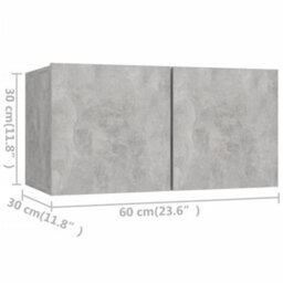 Berkfield 4 Piece Tv Cabinet Set Concrete Grey Engineered Wood - thumbnail 7