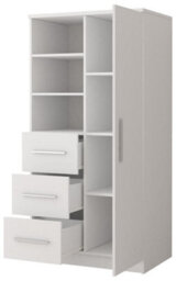Arte Elegant White Matt Tall Cabinet H1600mm W800mm D400mm - Versatile Storage For Modern Living - thumbnail 3
