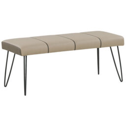 Beliani Upholstered Bench Betin Faux Leather Sand Beige - thumbnail 1