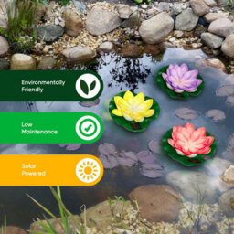 Gardenwize 3-Pack Solar Floating Lotus Lights Warm White Led Pond/water Feature Floating Garden Lights - thumbnail 6