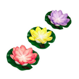 Gardenwize 3-Pack Solar Floating Lotus Lights Warm White Led Pond/water Feature Floating Garden Lights - thumbnail 1