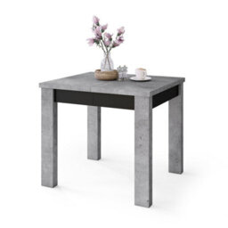 Heze Furniture Fonte 85 Modern Extending Dining Table - Concrete & Black Matt - thumbnail 7
