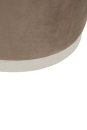 Premier Housewares Interiors By Premier Mink And Silver Round Footstool, Velvet Ottoman Footstool With Silver Base, Pouffe Footstool For Home - thumbnail 4