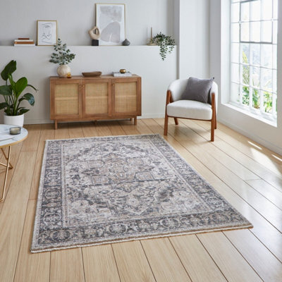 Green Traditional Abstract Bordered 10mm Thick Stain-Resistant Rug For Bedroom, Living Room, Dining Room-60Cm X 230Cm (Runner) - image 1