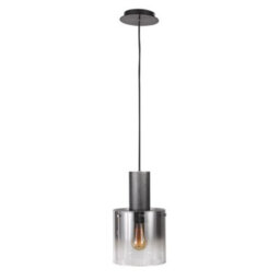 Luminosa Lighting Luminosa Modern Hanging Pendant Black, Smoky 1 Light  With Glass Shade, E27 - thumbnail 2