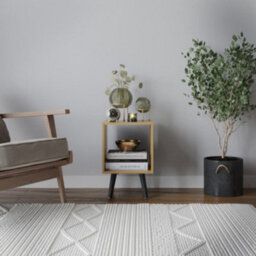 Urbn-Living Urbnliving 30Cm Height Beech Wooden Storage Cube Bookcase Scandinavian Style Black Legs Living Room Bedroom - thumbnail 2