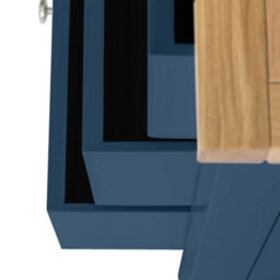 Farro Navy 6 Drawer Chest Fully Assembled - Painted With Oak Top By Roseland Furniture - thumbnail 6