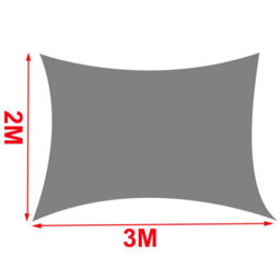 Sundaze 2X3M Sun Shade Sail Rectangle Hdpe Breathable Uv Block Sunscreen Grey With Free Rope - thumbnail 7