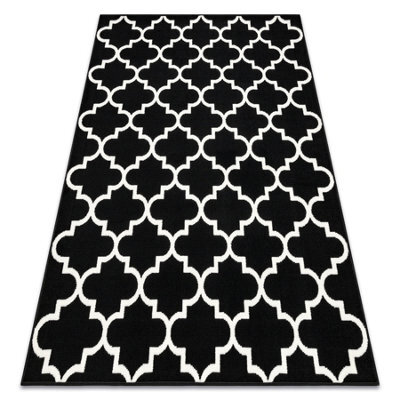 RugsX Carpet Bcf Morad Trelis Trelis Moroccan - Black 160X220 Cm - image 1