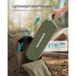 Portable High Back Camping Chair With Head Support, Folding Beach Chair, Adjustable Outdoor Chair With Storage Pockets, Green - thumbnail 5