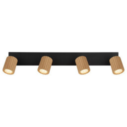 Luminosa Lighting Luminosa Wenzel Ceiling Spotlight Bar Matt Black 4X Gu10 - thumbnail 4
