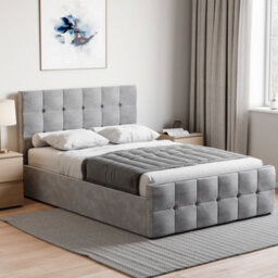 Lassic Vida Designs Valentina Light Grey Velvet Ukfr 4Ft6 Double Ottoman Bed Frame, 190 X 135Cm - thumbnail 4