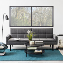 Furniture To Go Bayonne Round Coffee Table In Black With Smoked Glass Top - thumbnail 5