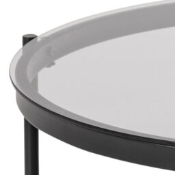 Furniture To Go Bayonne Round Coffee Table In Black With Smoked Glass Top - thumbnail 6