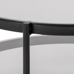 Furniture To Go Bayonne Round Coffee Table In Black With Smoked Glass Top - thumbnail 7