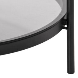 Furniture To Go Bayonne Round Coffee Table In Black With Smoked Glass Top - thumbnail 8