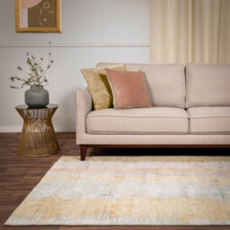 Gold Abstract Modern Rug Easy To Clean Living Room And Bedroom-120Cm X 170Cm - thumbnail 1