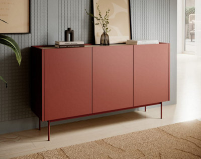 Arte Frisk - Chic Sideboard Cabinet (H830mm W1440mm D37mm) With Ample Storage In Clay Red - image 1