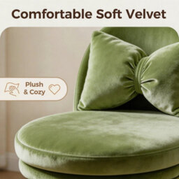 Luckracer Office Desk Chair Makeup Vanity Chair Swivel Height Adjustable Bedroom Dressing Table Chairs Green Velvet - thumbnail 7