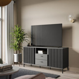 Furniture To Go Lusaka Tv Cabinet 2 Door 2 Drawer In Black Graphite - thumbnail 4