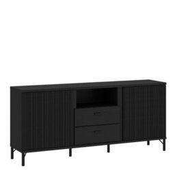 Furniture To Go Lusaka Tv Cabinet 2 Door 2 Drawer In Black Graphite - thumbnail 1
