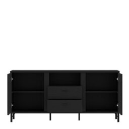 Furniture To Go Lusaka Tv Cabinet 2 Door 2 Drawer In Black Graphite - thumbnail 3