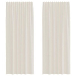 Berkfield Voile Curtains With Rod Pockets 2 Pcs Cream - thumbnail 2