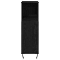 Berkfield Modern Bathroom Cabinet Black Oak 30X30X100 Cm Engineered Wood - thumbnail 7