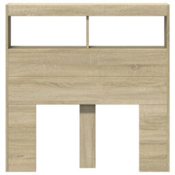 Berkfield Headboard Cabinet With Led Sonoma Oak 100X17X102 Cm - thumbnail 6