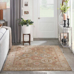 Green Traditional Bordered Geometric Easy To Clean Rug For Dining Room Bed Room And Living Room-282Cm X 383Cm