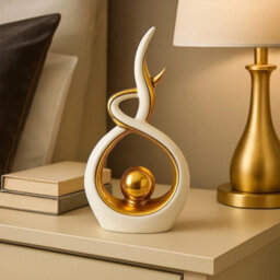 Modern Gold Abstract Ceramic Ornament Decorative Home Statue - thumbnail 4