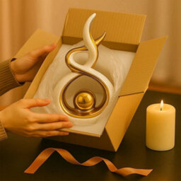 Modern Gold Abstract Ceramic Ornament Decorative Home Statue - thumbnail 3