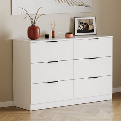 Lassic Vida Designs Trega White 6 Drawer Bedroom Chest (H) 800mm X (W) 1110mm X (D) 360mm - image 1