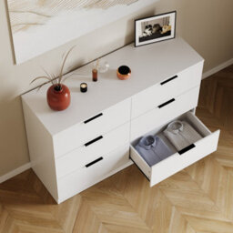 Lassic Vida Designs Trega White 6 Drawer Bedroom Chest (H) 800mm X (W) 1110mm X (D) 360mm - thumbnail 8