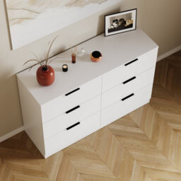 Lassic Vida Designs Trega White 6 Drawer Bedroom Chest (H) 800mm X (W) 1110mm X (D) 360mm - thumbnail 7