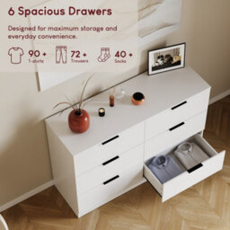 Lassic Vida Designs Trega White 6 Drawer Bedroom Chest (H) 800mm X (W) 1110mm X (D) 360mm - thumbnail 5