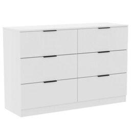 Lassic Vida Designs Trega White 6 Drawer Bedroom Chest (H) 800mm X (W) 1110mm X (D) 360mm - thumbnail 2
