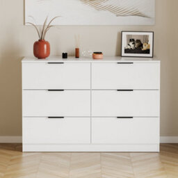Lassic Vida Designs Trega White 6 Drawer Bedroom Chest (H) 800mm X (W) 1110mm X (D) 360mm - thumbnail 3