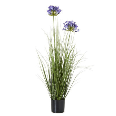 Hill Interiors Agapanthus Artificial Potted Plant Blue/green (One Size) - image 1