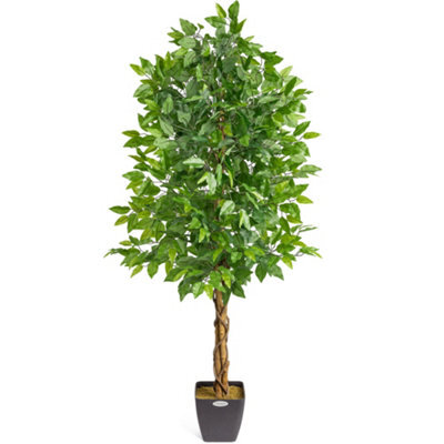 Christow Artificial Ficus Tree Realistic Faux House Plant Decoration In Pot 5Ft - image 1