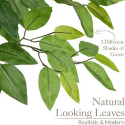 Christow Artificial Ficus Tree Realistic Faux House Plant Decoration In Pot 5Ft - thumbnail 3