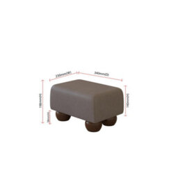 Feather Grey Mahogany Wood Bun Feet Faux Leather Small Footstool  Handmade Uk By Footstools Direct - thumbnail 2