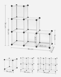 Songmics 6-Cube Storage Plastic Organiser, Wardrobe Divider, Bookcase Shelf, Shoe Rack Cabinet Shelving Unit, For Clothes Clothing Kids Toy - thumbnail 8